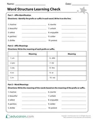 identifying text structure worksheet