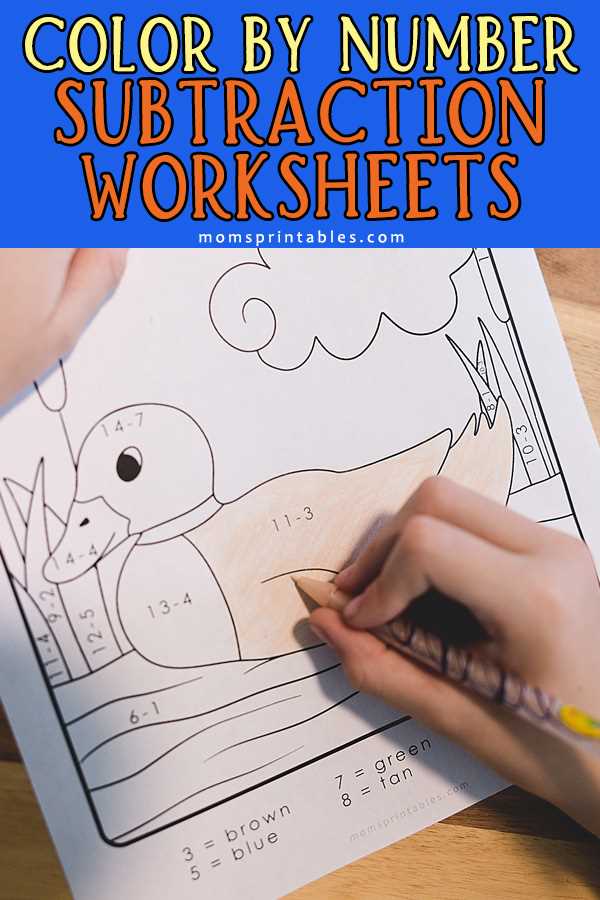 colour by subtraction worksheet