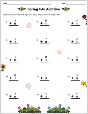 math adding worksheets