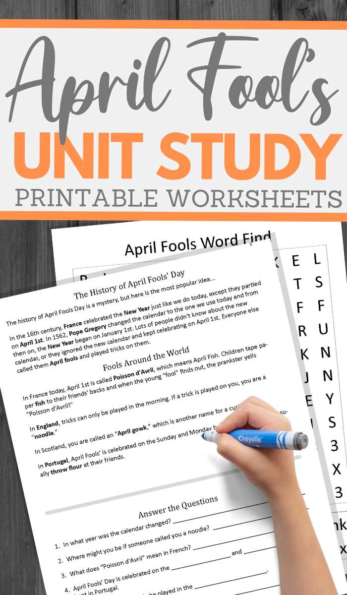april fools super teacher worksheets
