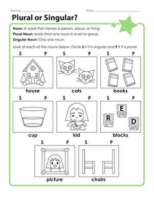 kindergarten worksheets nouns