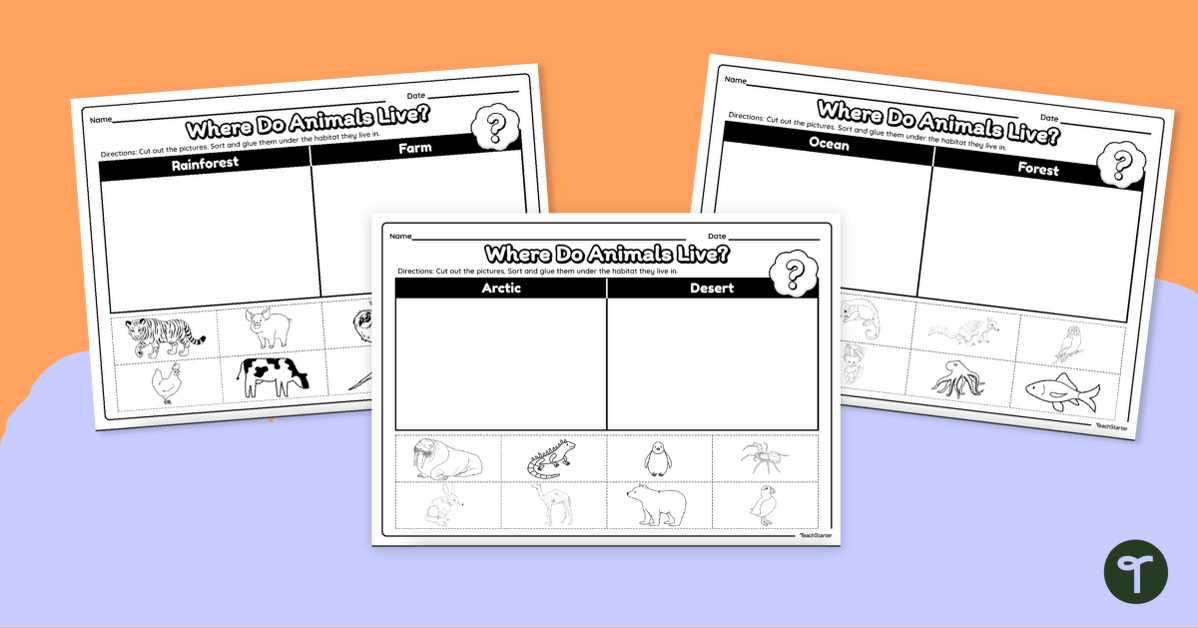habitats worksheets