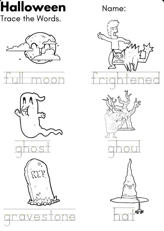 halloween vocabulary worksheet