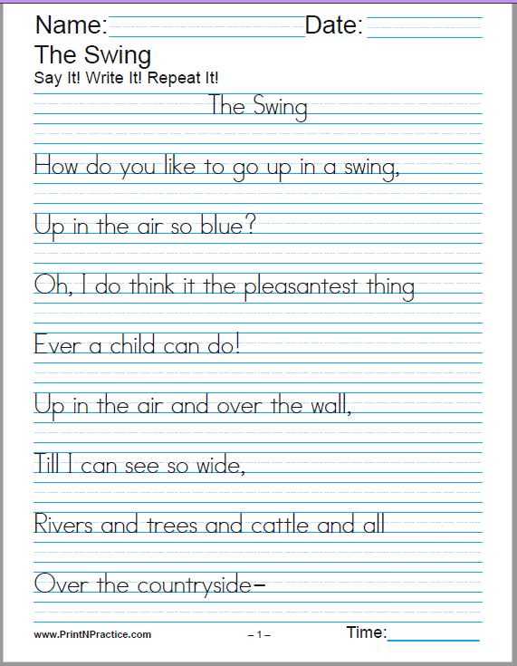 hand writting worksheets