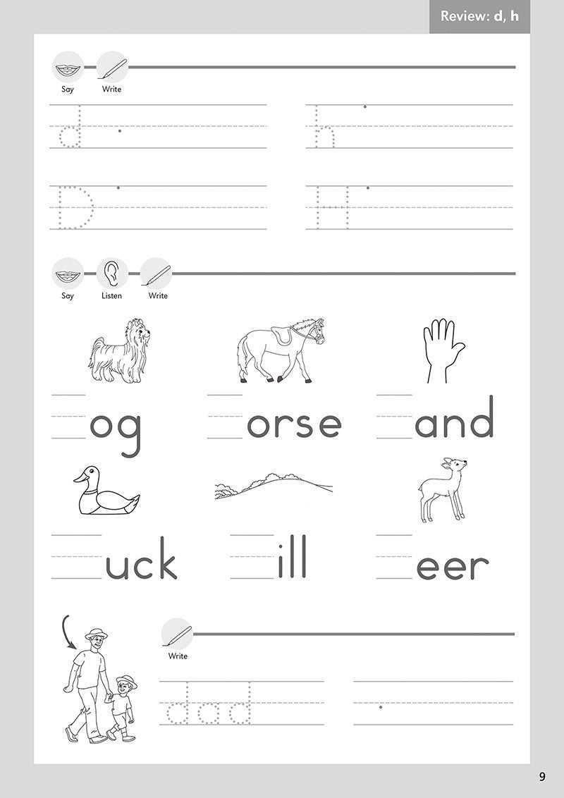 handwriting practice worksheets for kindergarten