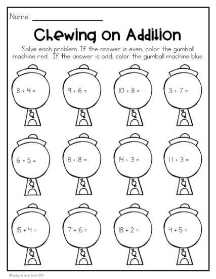 first grade math worksheet