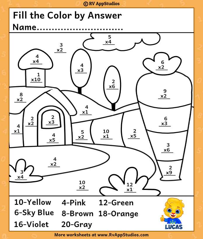 color by number free printable worksheets