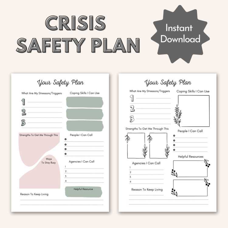 crisis plan worksheet