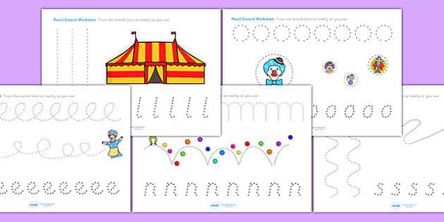 circus theme worksheets