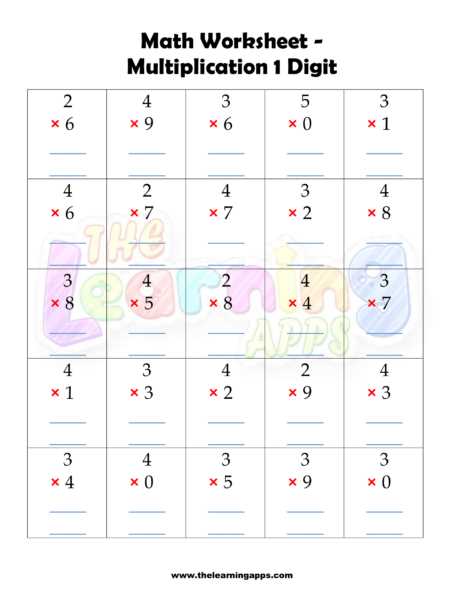 kids multiplication worksheet