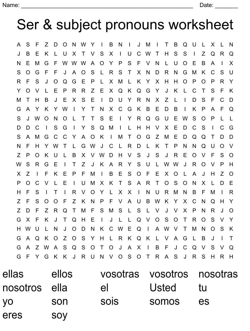 spanish pronouns worksheet