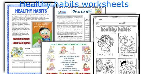 healthy habits worksheets healthy habits worksheets