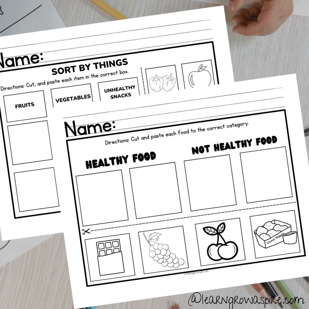 healthy vs unhealthy foods worksheet