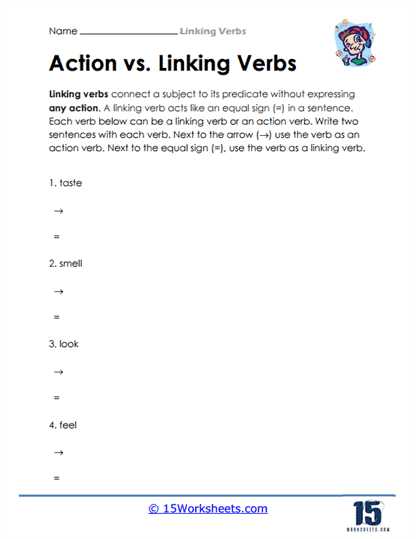 helping and linking verbs worksheet