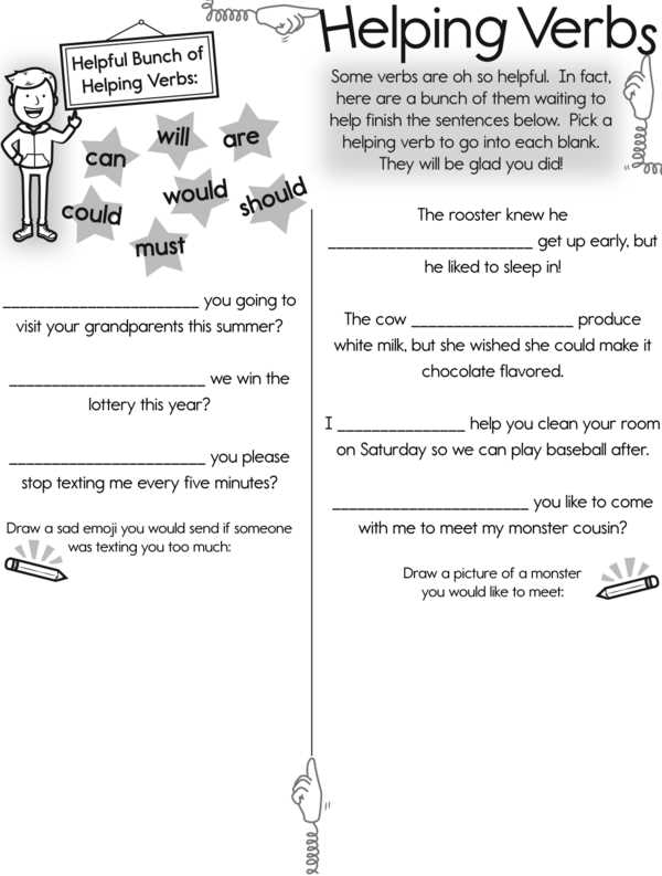 helping linking and action verbs worksheets