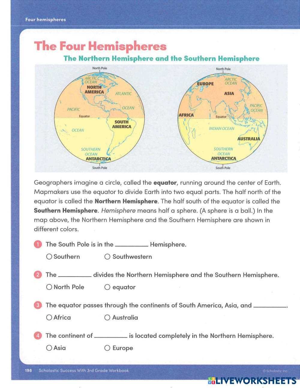 hemisphere worksheets