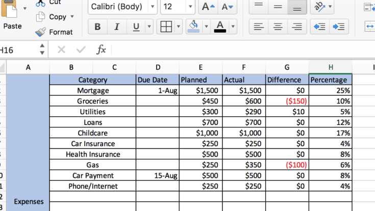 budget xls worksheet