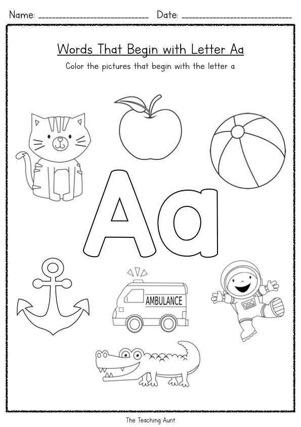 kindergarten beginning sounds worksheets