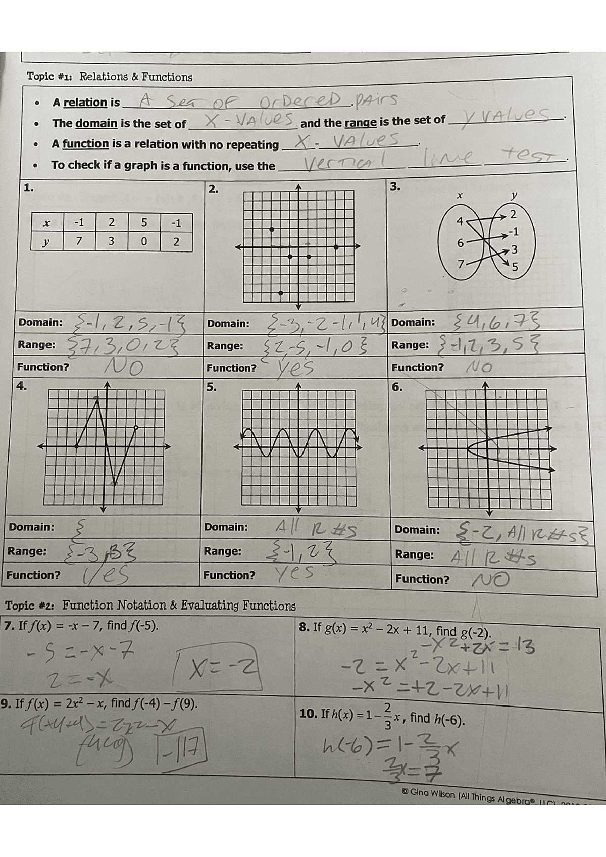 algebra 2 chapter 1 review worksheet