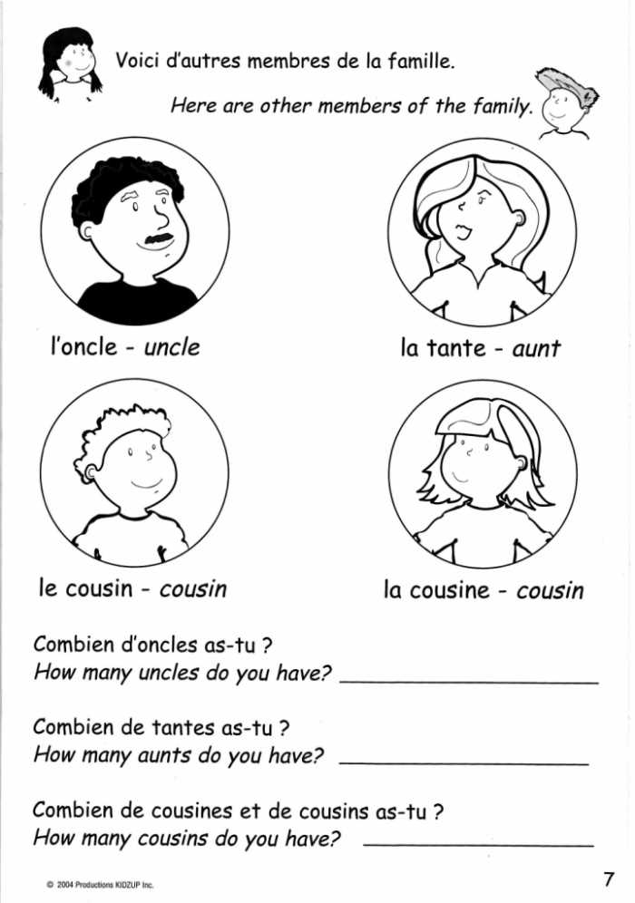 francais worksheets