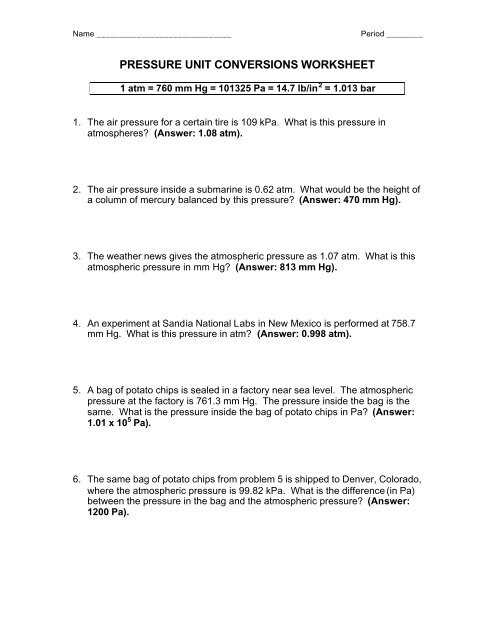 chemistry conversion worksheet