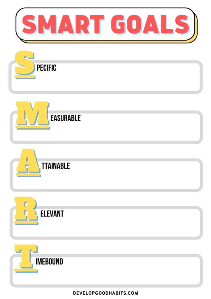 goal worksheet printable