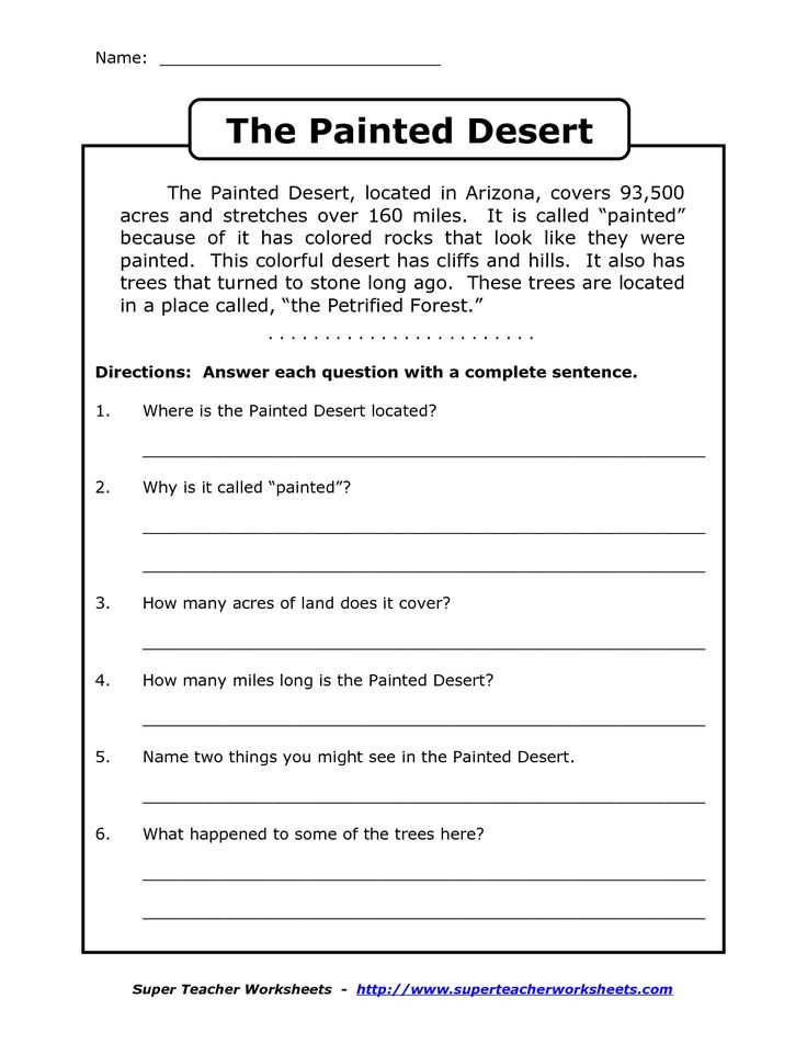 4th grade reading comprehension worksheets free