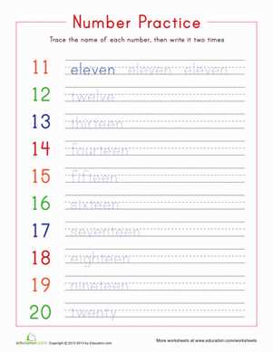 3 digit number names worksheets