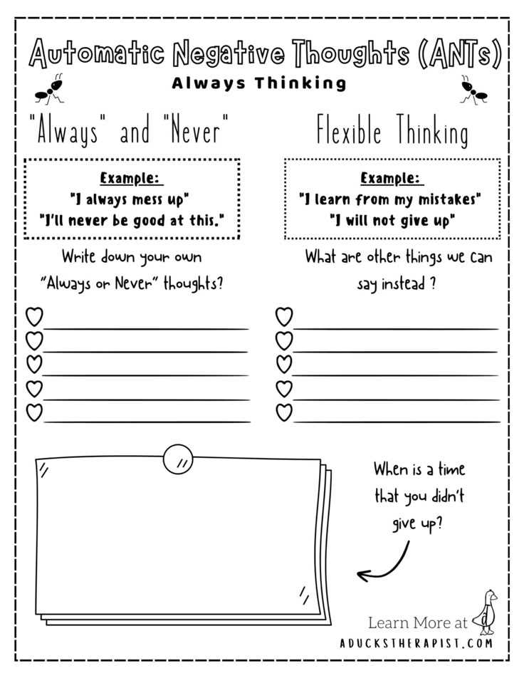dr amen ants worksheet