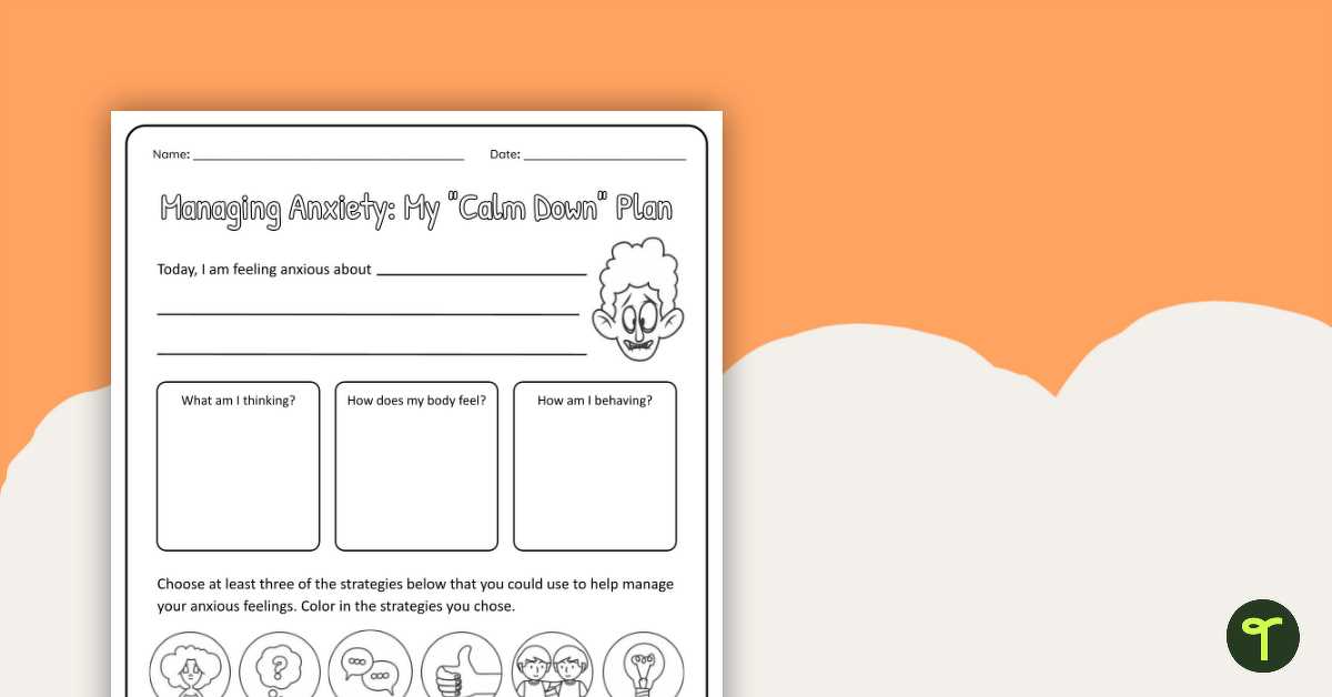 anxiety mindfulness worksheet
