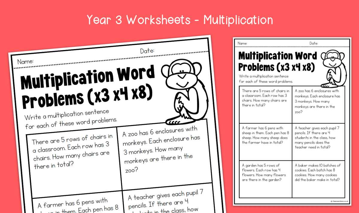 3rd grade multiplication word problems worksheets