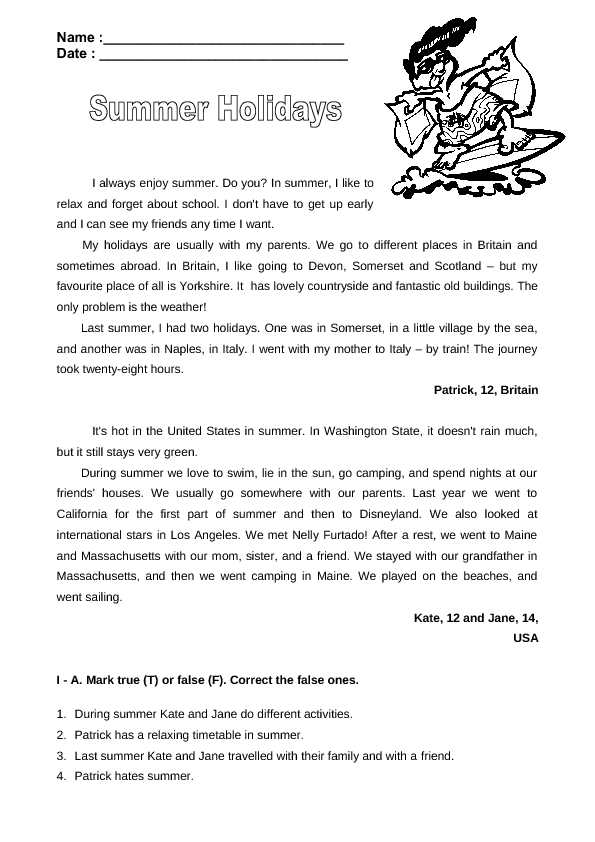 holiday reading comprehension worksheets free