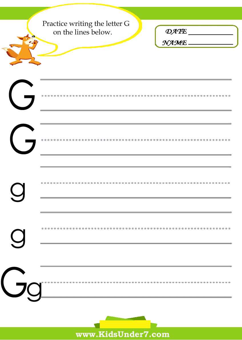 preschool letter g worksheets
