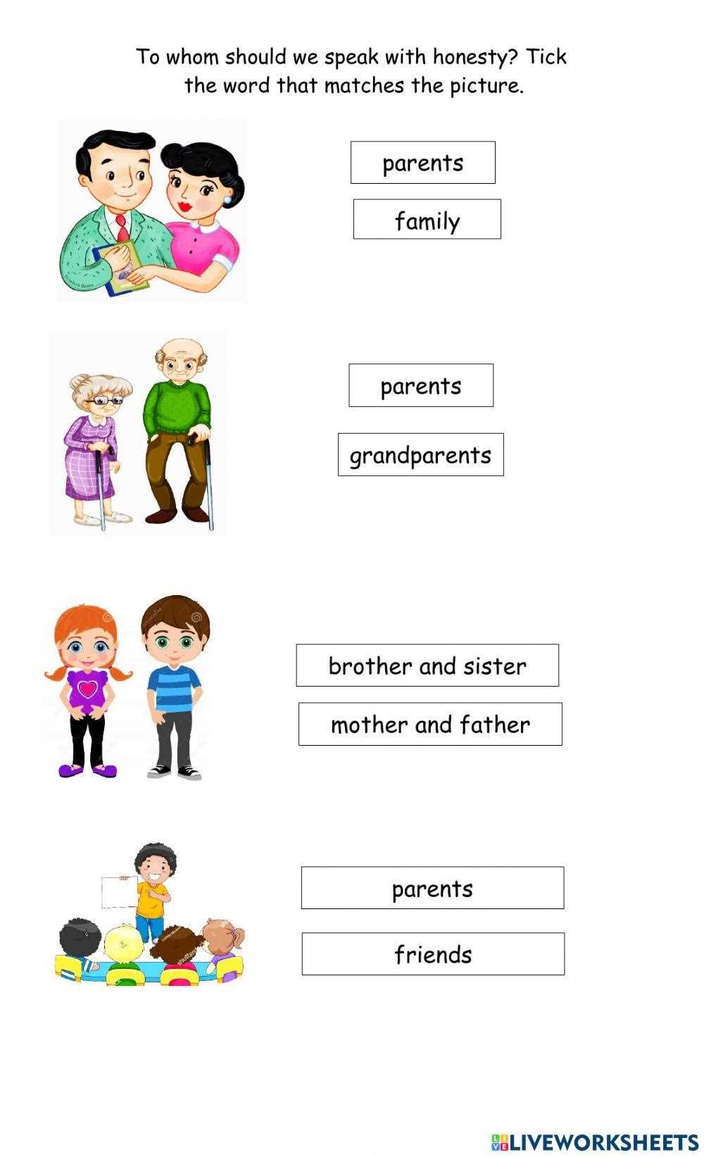 honesty worksheet