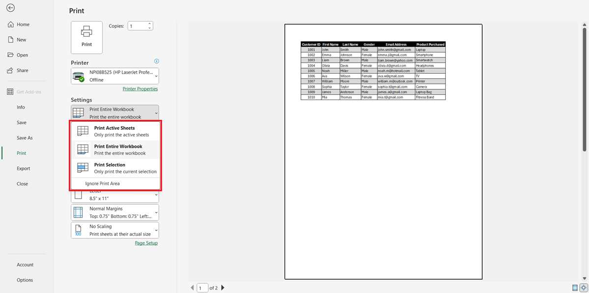 how to print all worksheets in excel