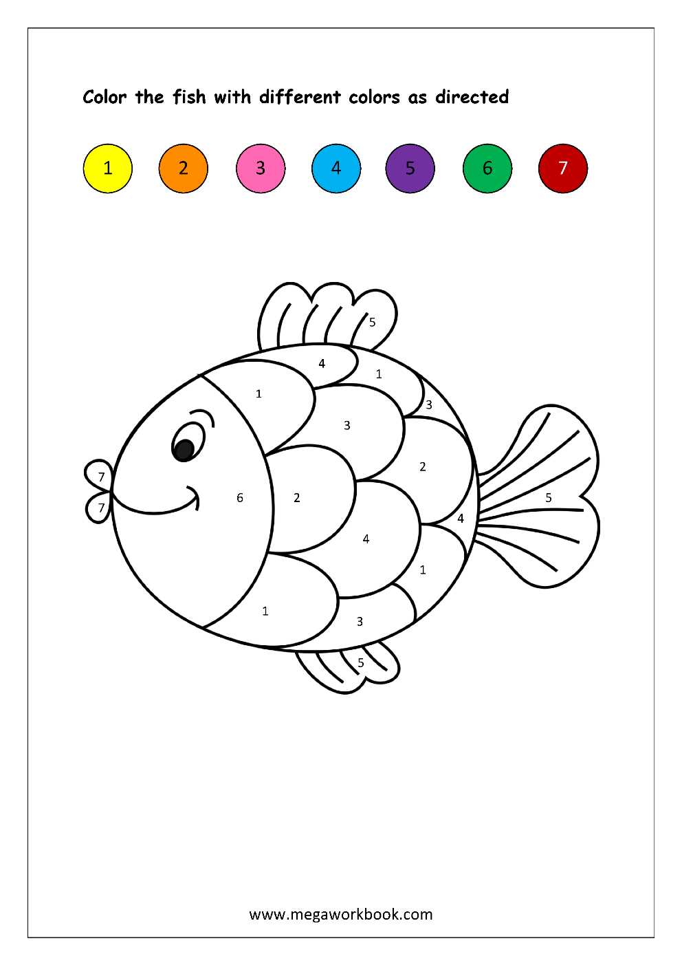 color numbers worksheet