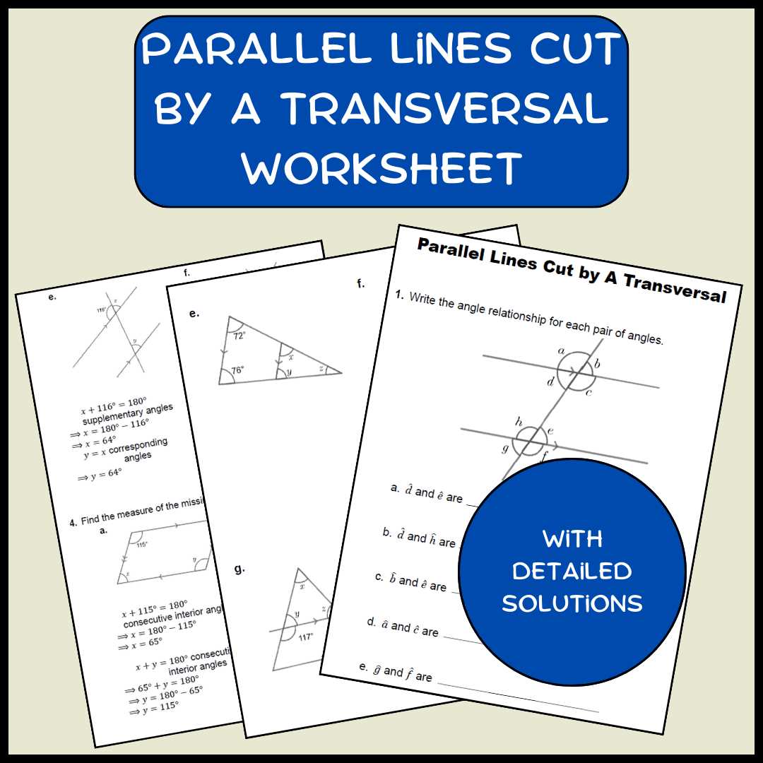 finding angle measures parallel lines cut transversal worksheet finding angle measures parallel lines cut transversal worksheet