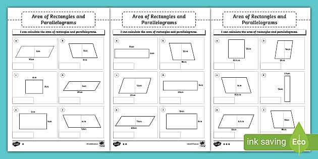 parallelogram worksheets