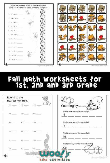 fall math worksheets 4th grade