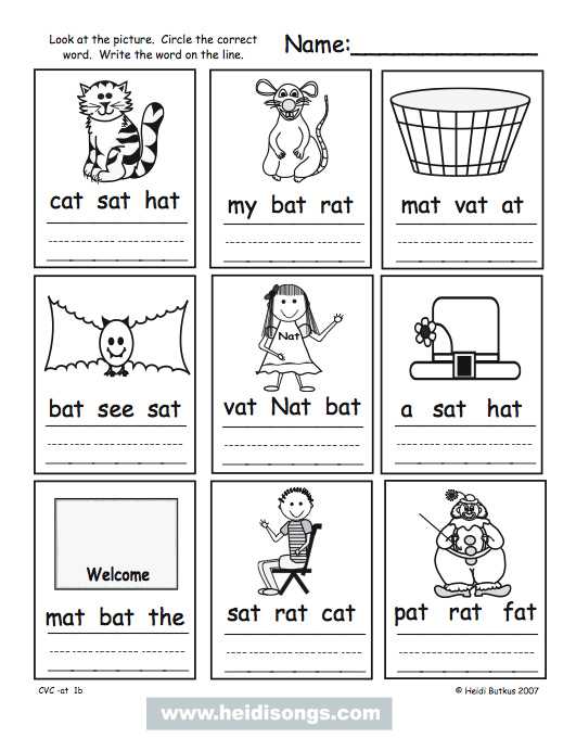 cvc words kindergarten worksheet