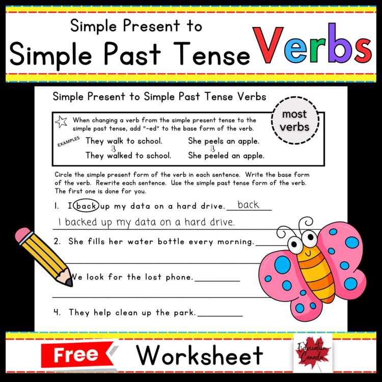change simple present to simple past worksheet