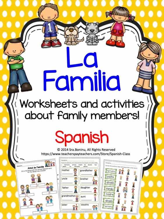family members in spanish worksheet free