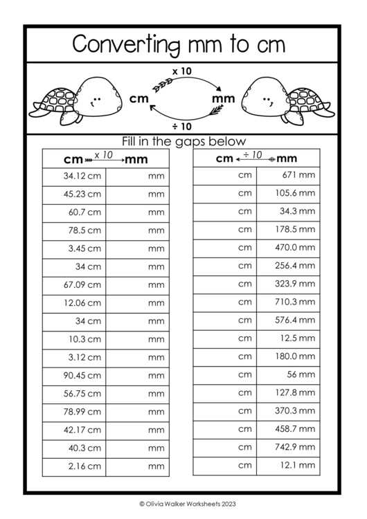 centimeter and meter worksheet