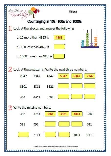 worksheet on maths for class 2