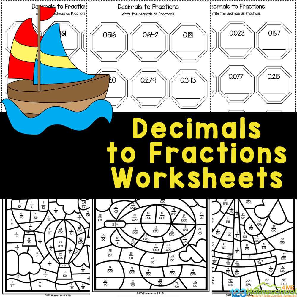 converting fractions worksheet