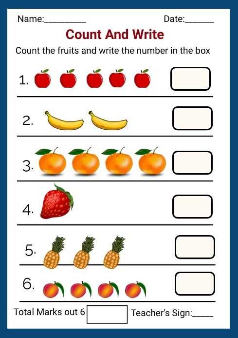 count and write the number worksheets