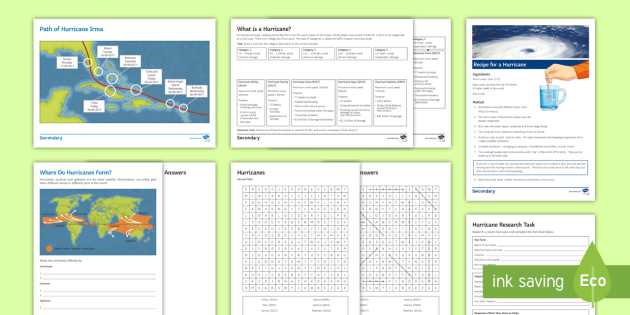 hurricane worksheet
