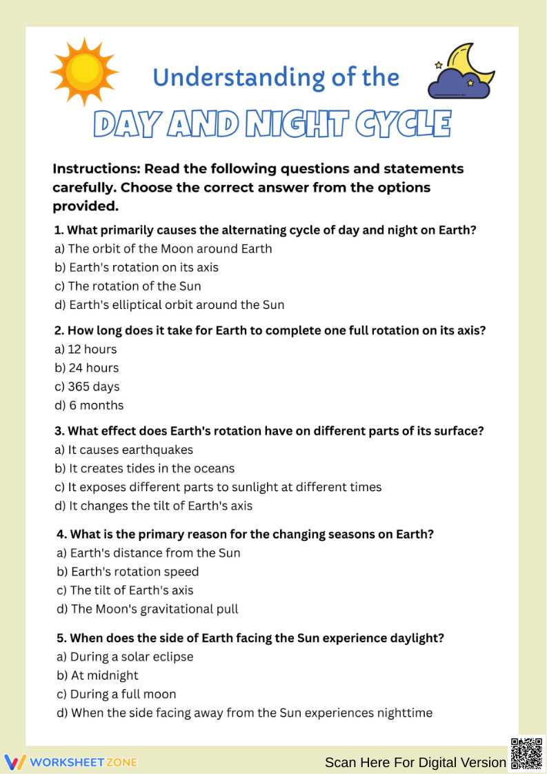 difference between day and night worksheet