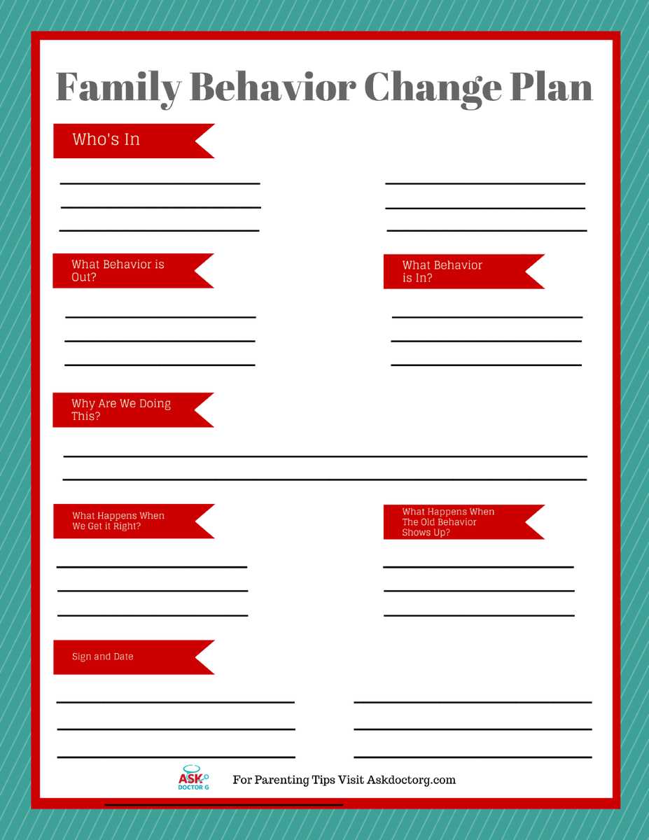 change plan worksheet example