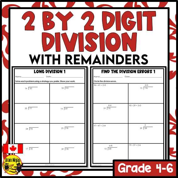 2 digit division worksheet